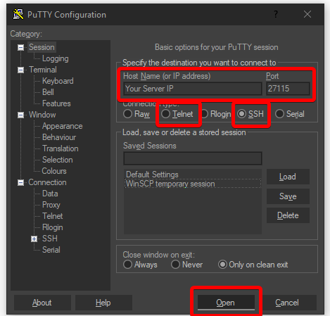 PuTTY Configuration